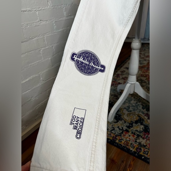 NWT Zara White Denim Synthetic Dreams Distressed Jeans - Picture 2 of 12